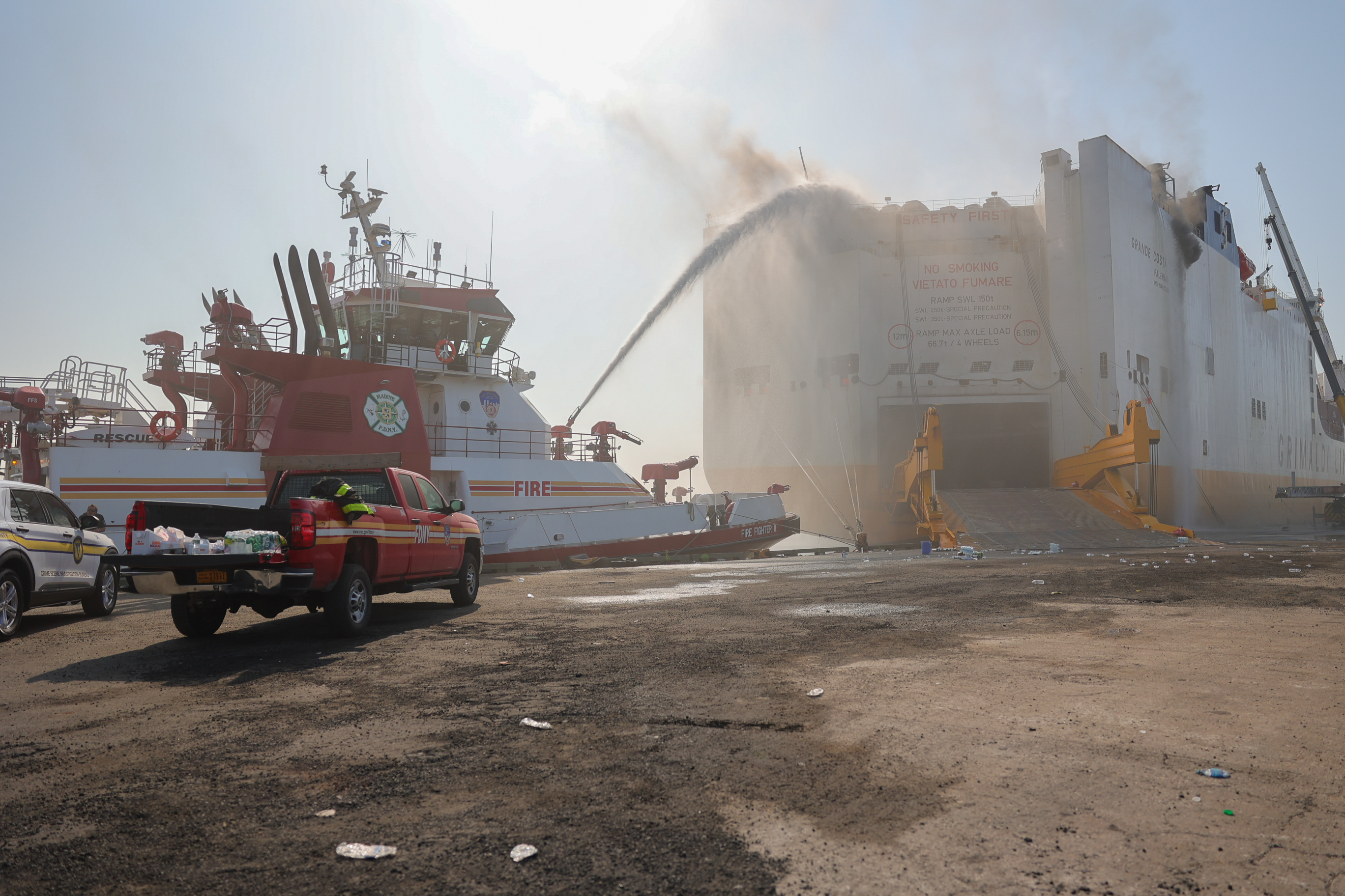 Fire aboard Car Carrier Vessel, Port Newark, NJ Featured Image
