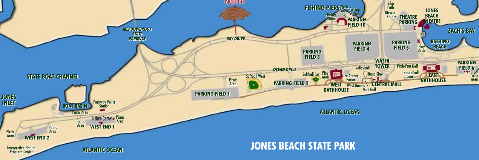 Jones Beach Map Color 2018